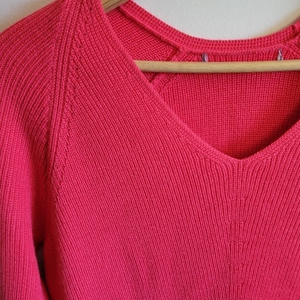 Athleta Wool Blend Sweater Knit Pink V Neck XXS Extra Small - Picture 2 of 8